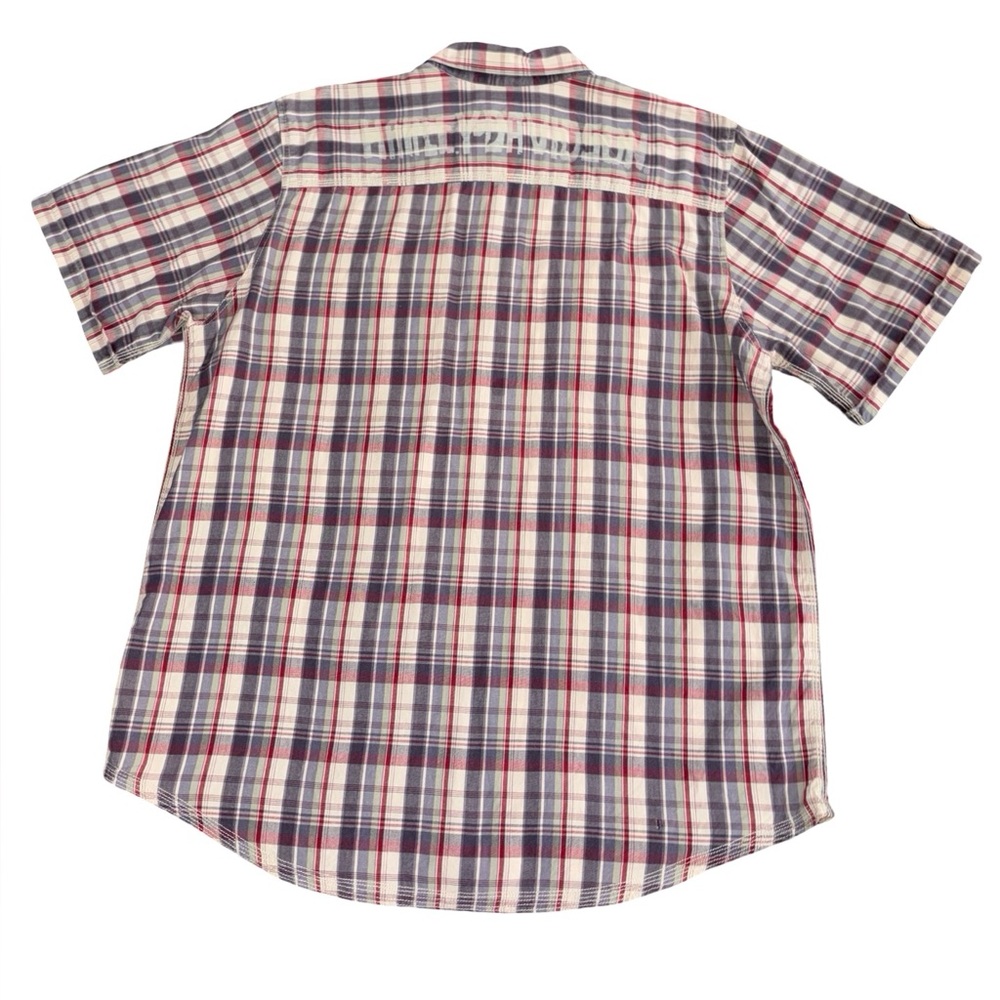 Harley-Davidson Plaid Short Sleeve Button-Up Shirt Red White Blue Men’s XL - Picture 2 of 13
